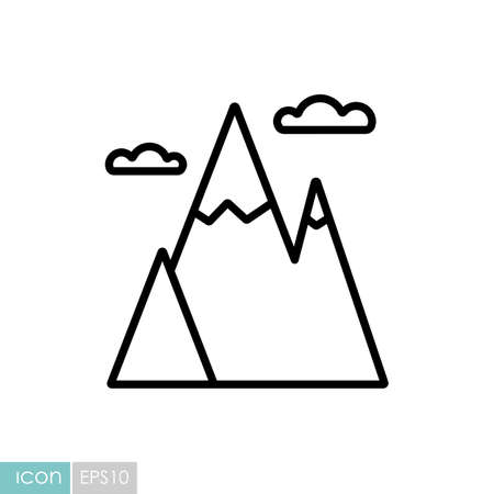 Mountains vector icon. Nature sign. Graph symbol for travel and tourism web site and apps designのイラスト素材