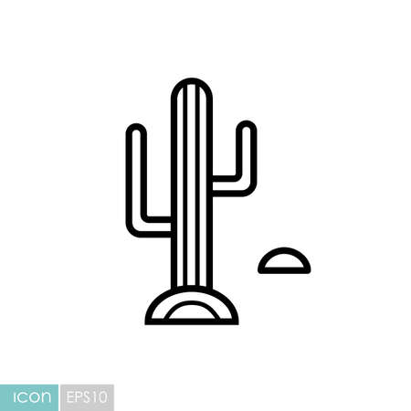 Desert cactus vector icon. Nature sign. Graph symbol for travel and tourism web site and apps designのイラスト素材
