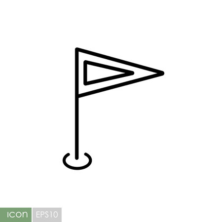 Flag GPS pin vector icon. Navigation sign. Graph symbol for travel and tourism web site and apps design, logo, app, UIのイラスト素材