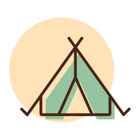 Tourist tent vector icon. Camping and Hiking sign. Graph symbol for travel and tourism web site and apps design, logo, app, UIのイラスト素材