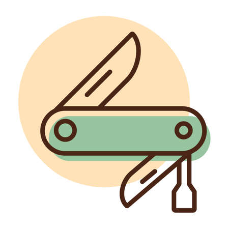 Jackknife vector icon. Camping and Hiking sign. Graph symbol for travel and tourism web site and apps design, logo, app, UIのイラスト素材
