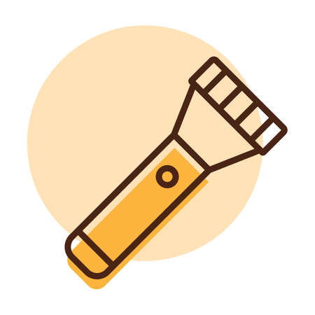 Flashlight vector icon. Camping and Hiking sign. Graph symbol for travel and tourism web site and apps design, logo, app, UIのイラスト素材