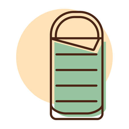 Camping sleeping bag vector icon. Camping and Hiking sign. Graph symbol for travel and tourism web site and apps design, logo, app, UIのイラスト素材