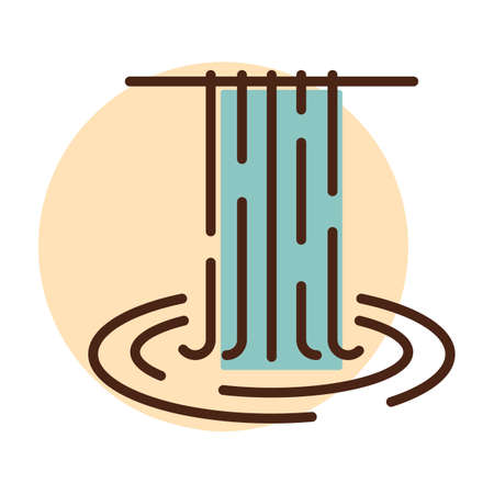 Waterfall of natural vacation vector icon. Nature sign. Graph symbol for travel and tourism web site and apps design, logo, app, UIのイラスト素材