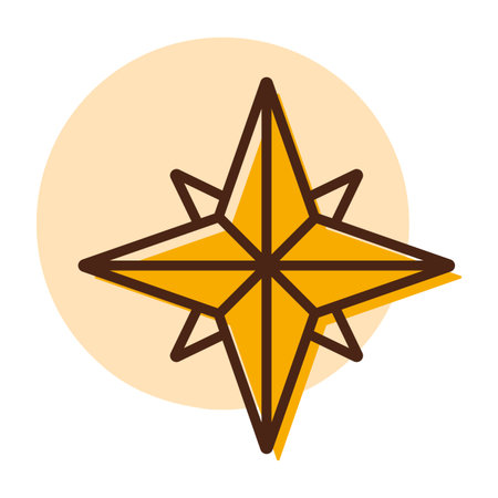 Wind rose vector icon. Navigation sign. Graph symbol for travel and tourism web site and apps design, logo, app, UIのイラスト素材