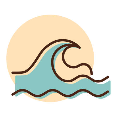 Sea waves vector icon. Nature sign. Graph symbol for travel and tourism web site and apps design, logo, app, UIのイラスト素材