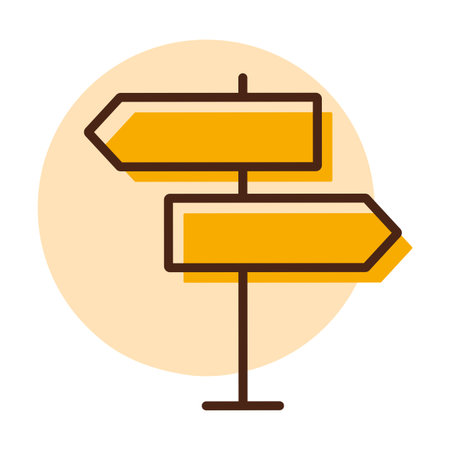 Signpost vector icon. Navigation sign. Graph symbol for travel and tourism web site and apps design, logo, app, UIのイラスト素材