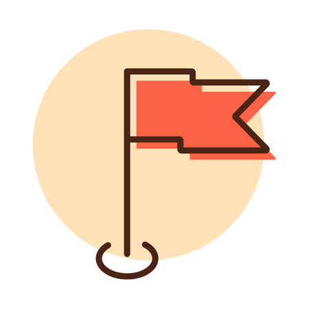 Flag GPS pin vector icon. Navigation sign. Graph symbol for travel and tourism web site and apps design, logo, app, UIのイラスト素材