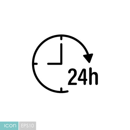 Service twenty four hours vector icon. Graph symbol for travel and tourism web site and apps design, logo, app, UIのイラスト素材