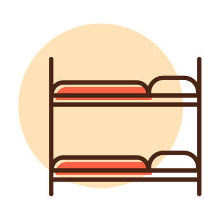 Bunk bed flat vector icon. Graph symbol for travel and tourism web site and apps design, logo, app, UIのイラスト素材