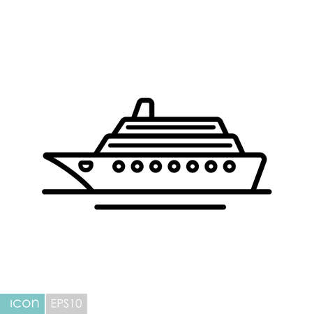Cruise liner flat vector icon. Graph symbol for travel and tourism web site and apps design, logo, app, UIのイラスト素材