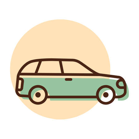 Station wagon flat vector icon. Graph symbol for travel and tourism web site and apps design, logo, app, UIのイラスト素材