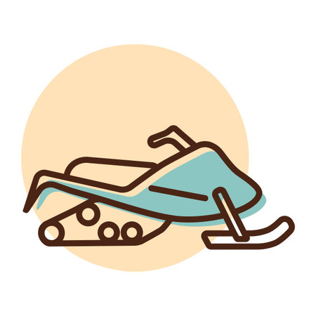 Snowmobile flat vector icon. Graph symbol for travel and tourism web site and apps design, logo,...