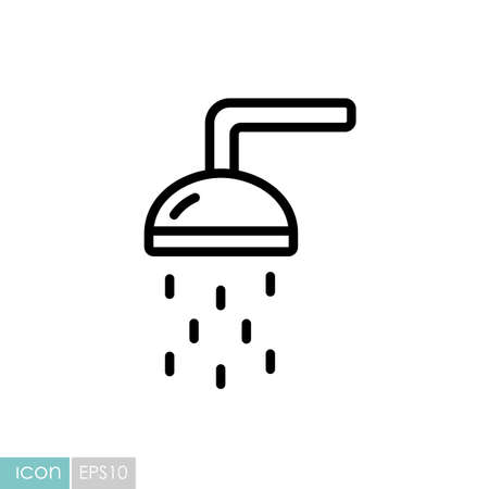 Beach shower flat vector icon. Summer sign. Graph symbol for travel and tourism web site and apps design, logo, app, UIのイラスト素材