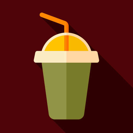 Soft drink vector icon. Fast food sign. Graph symbol for cooking web site and apps design, logo, app, UIのイラスト素材