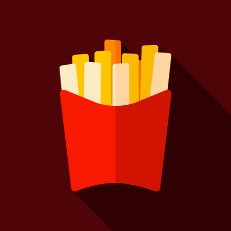 French fries vector icon. Fast food sign. Graph symbol for cooking web site and apps design, logo,...