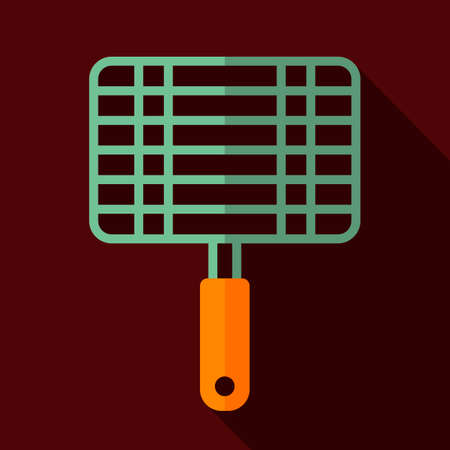 Barbecue, grill steel grid line icon. Graph symbol for cooking web site and apps design, logo, app, UIのイラスト素材