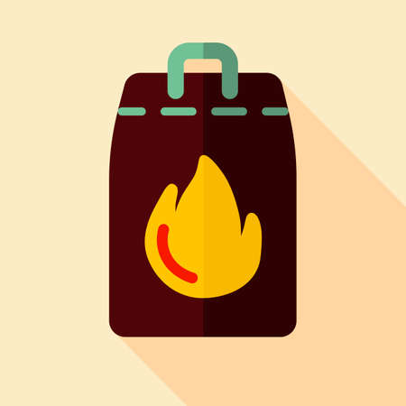 Grill charcoal vector icon. Barbecue and bbq grill sign. Graph symbol for cooking web site and apps design, logo, app, UIのイラスト素材