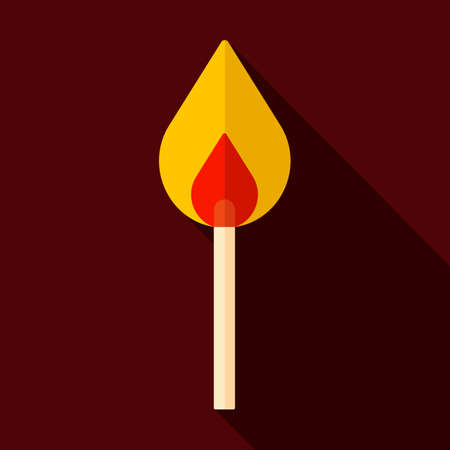 Burning match vector icon. Barbecue and bbq grill sign. Graph symbol for cooking web site and apps design, logo, app, UIのイラスト素材