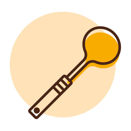 Ice cream spoon vector icon. Kitchen appliances. Graph symbol for cooking web site design, logo, app, UIのイラスト素材