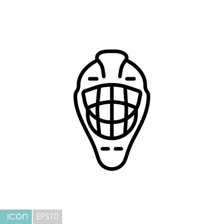 Goalie helmet vector icon. Winter sign. Graph symbol for travel and tourism web site and apps design, logo, app, UIのイラスト素材