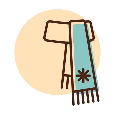 Winter scarf vector icon. Winter sign. Graph symbol for travel and tourism web site and apps design, logo, app, UIのイラスト素材