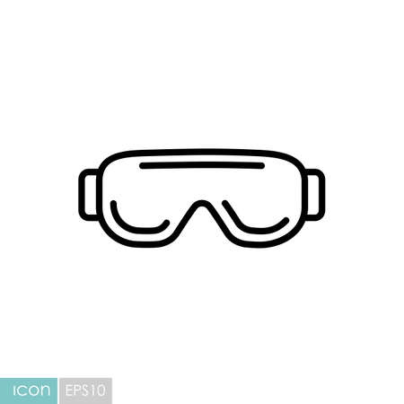 Biology goggles Eye protection vector icon. Scientific Lab glasses. Medicine sign. Graph symbol for medical web site and apps design, logo, app, UIのイラスト素材