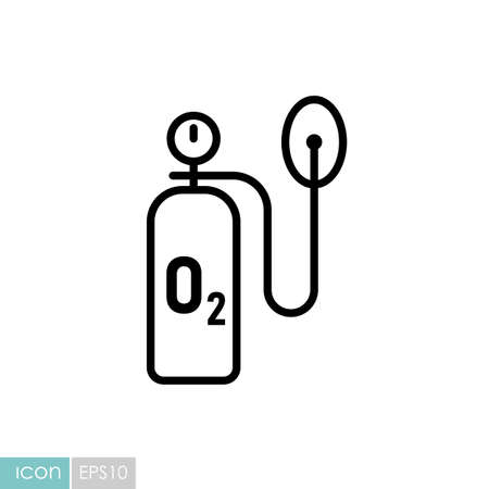 Medical oxygen cylinder vector icon. Medical sign. Coronavirus. Graph symbol for medical web site and apps design, logo, app, UIのイラスト素材