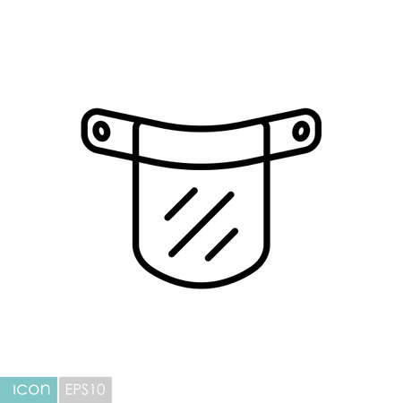Plastic protective face shield vector icon. Medical sign. Coronavirus. Graph symbol for medical web site and apps design, logo, app, UIのイラスト素材