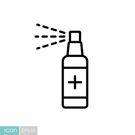 Anti-bacterial sanitizer spray, hand sanitizer vector icon. Coronavirus. Graph symbol for medical web site and apps design, logo, app, UIのイラスト素材