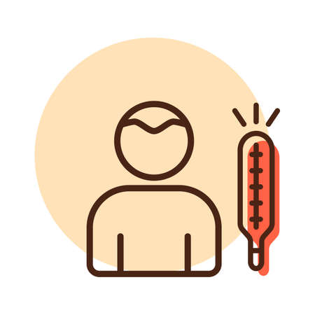 Fever High temperature vector icon. Covid sign. Graph symbol for medical web site and apps design, logo, app, UIのイラスト素材