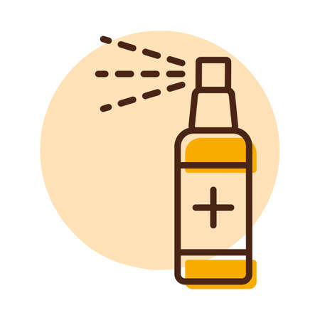 Anti-bacterial sanitizer spray, hand sanitizer vector icon. Coronavirus. Graph symbol for medical web site and apps design, logo, app, UIのイラスト素材