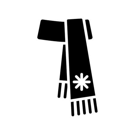 Winter scarf vector glyph icon. Winter sign. Graph symbol for travel and tourism web site and apps design, logo, app, UIのイラスト素材