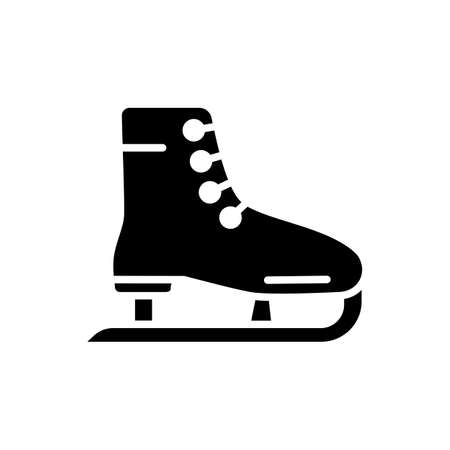 Skating shoes vector glyph icon. Winter sign. Graph symbol for travel and tourism web site and apps design, logo, app, UIのイラスト素材