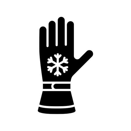 Winter ski gloves vector glyph icon. Winter sign. Graph symbol for travel and tourism web site and apps design, logo, app, UIのイラスト素材