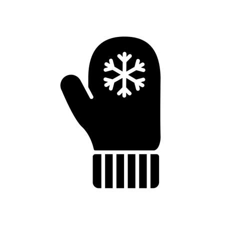 Snowflake gloves vector glyph icon. Winter sign. Graph symbol for travel and tourism web site and apps design, logo, app, UIのイラスト素材