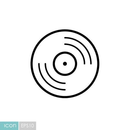 Vinyl record, lp record vector icon. Music sign. Graph symbol for music and sound web site and apps design, logo, app, UIのイラスト素材