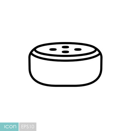 Small smart speaker with voice recognition flat vector icon. Graph symbol for music and sound web site and apps design, logo, app, UIのイラスト素材