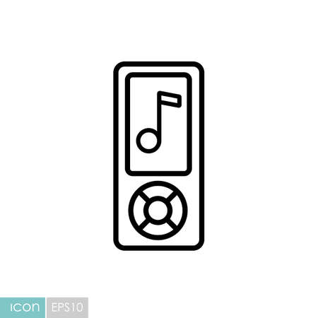 Mp3 player vector icon. Music sign. Graph symbol for music and sound web site and apps design, logo, app, UIのイラスト素材