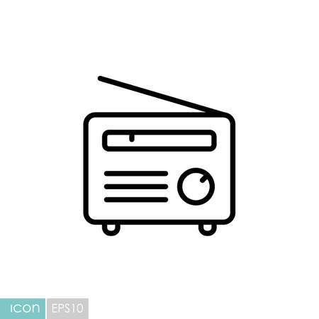 Retro radio vector flat icon. Graph symbol for music and sound web site and apps design, logo, app, UIのイラスト素材