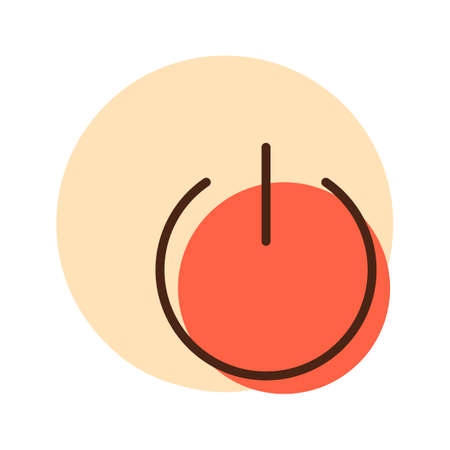 Power button vector flat icon. Graph symbol for music and sound web site and apps design, logo, app, UIのイラスト素材