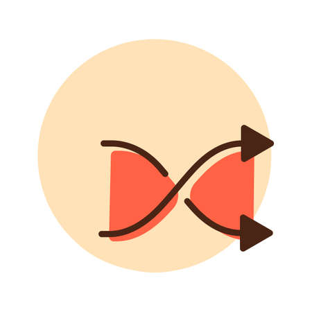 Shuffle vector icon. Crossed arrows. Media player button. Random music orderのイラスト素材