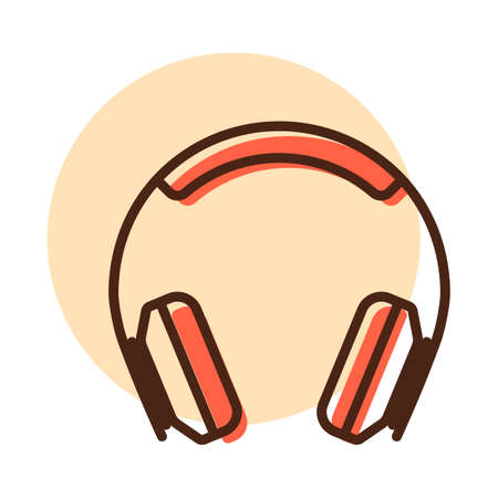 Over-ear headphones vector icon. Graph symbol for music and sound web site and apps design, logo, app, UIのイラスト素材