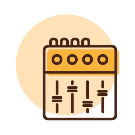 Mixing console vector flat icon. Graph symbol for music and sound web site and apps design, logo, app, UIのイラスト素材