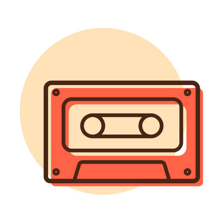 Audio cassette tape vector icon. Music sign. Graph symbol for music and sound web site and apps design, logo, app, UIのイラスト素材