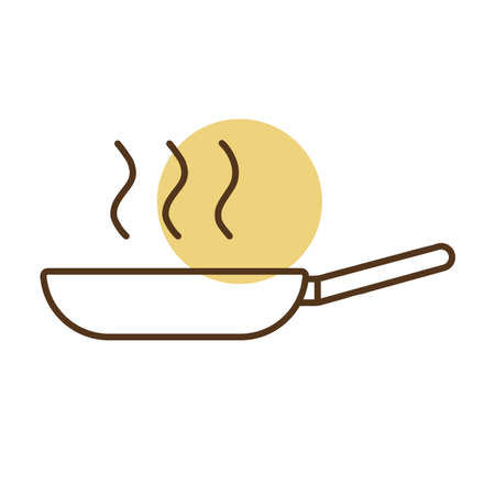 Frying pan vector icon. Kitchen appliance. Graph symbol for cooking web site design, logo, app, UIのイラスト素材