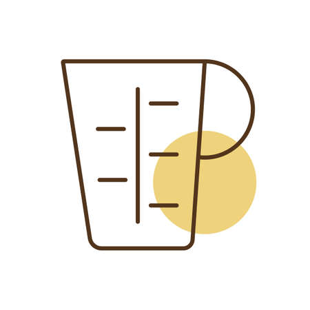 Measuring cup, beaker vector icon. Kitchen appliance. Graph symbol for cooking web site design, logo, app, UIのイラスト素材