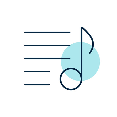 Music playlist vector icon. Musical note and list. Graph symbol for music and sound web site and apps design, logo, app, UIのイラスト素材
