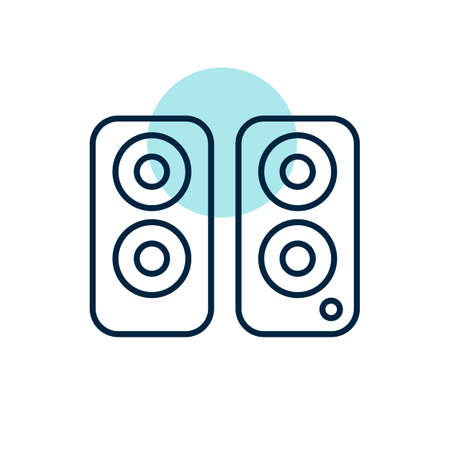 Two acoustic speaker vector flat icon. Graph symbol for music and sound web site and apps design, logo, app, UIのイラスト素材
