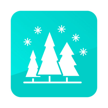Snow forest vector icon. Winter sign. Graph symbol for travel and tourism web site and apps design, logo, app, UIのイラスト素材